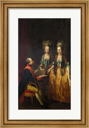 Framed Portrait of Emperor Joseph II at the Piano with His Sisters Maria Anna and Maria Elisabeth Print