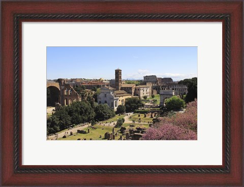 Framed Look from Palatine Hill Francesca Romana, Arch of Titus and Colosseum, Rome, Italy Print