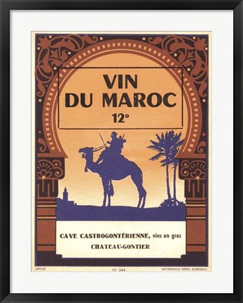 Framed Morocco&#39;s Wine Label Print