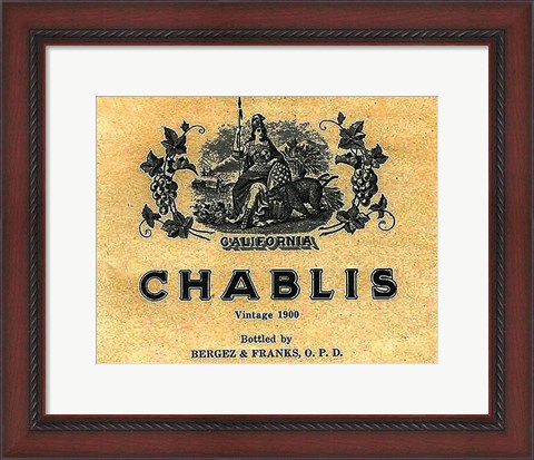 Framed Chablis Wine Label Print