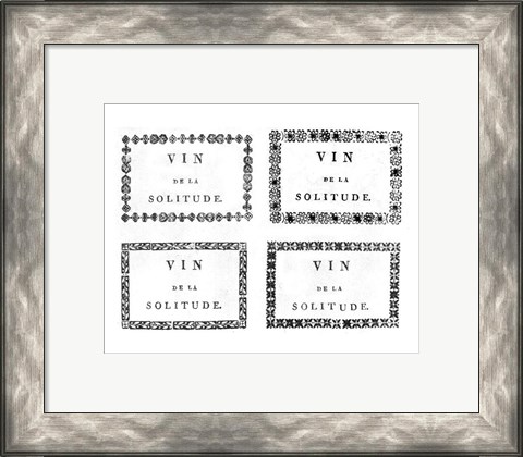Framed Labels of Chateauneuf du Pape Print
