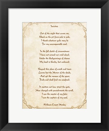 Framed Invictus Poem Print