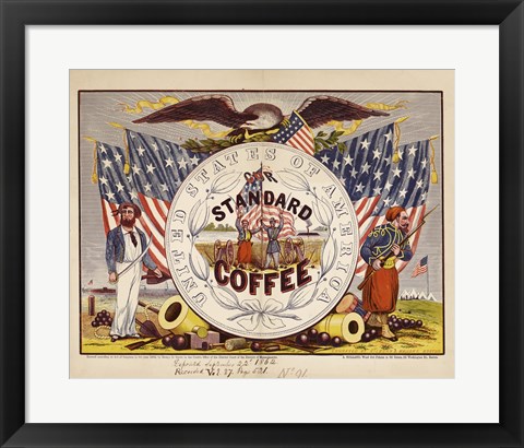 Framed United States of America, our standard coffee Print