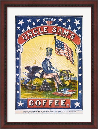Framed Uncle Sam&#39;s Coffee Print
