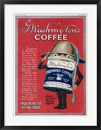 Framed Washington Coffee New York Tribune Print