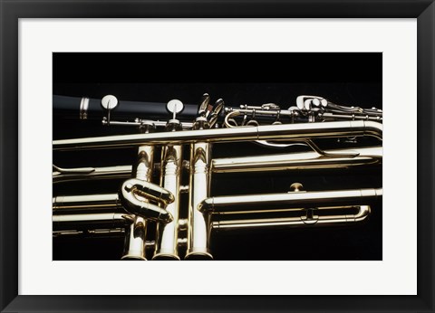 Framed Close - up of a Clarinet and a Trumpet Print