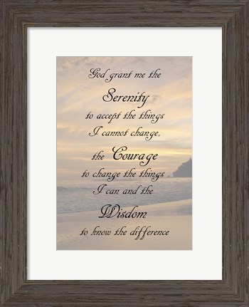 Framed Serenity Prayer - landscape Print