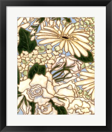 Framed White Flower Spray II Print