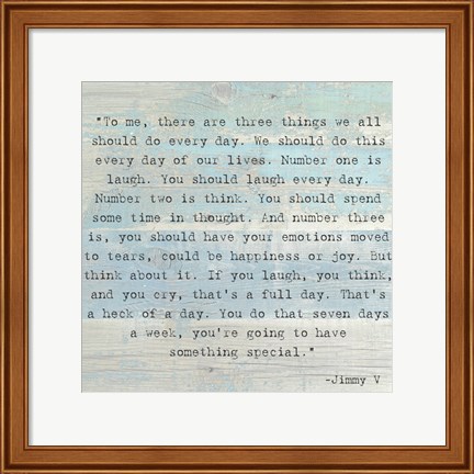 Framed Three Things, Jimmy V Quote Print