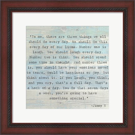 Framed Three Things, Jimmy V Quote Print