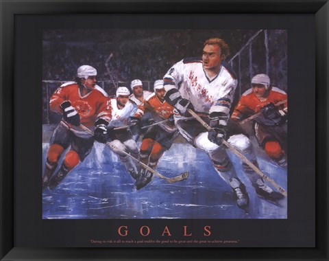 Framed Hockey - Goals Print