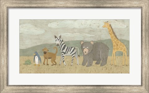 Framed Animals All in a Row II Print