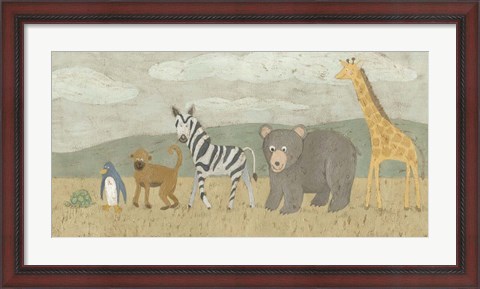 Framed Animals All in a Row II Print