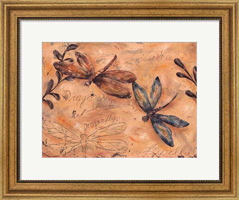 Framed Fluttering Dragonflies Print