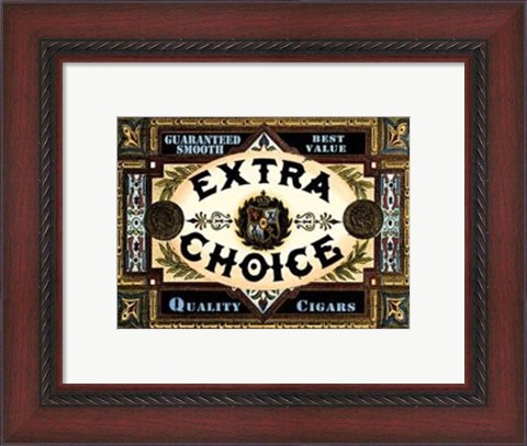 Framed Extra Choice Cigars Print