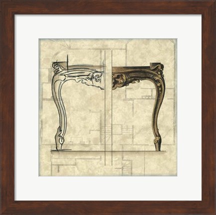 Framed Furniture Sketch I Print