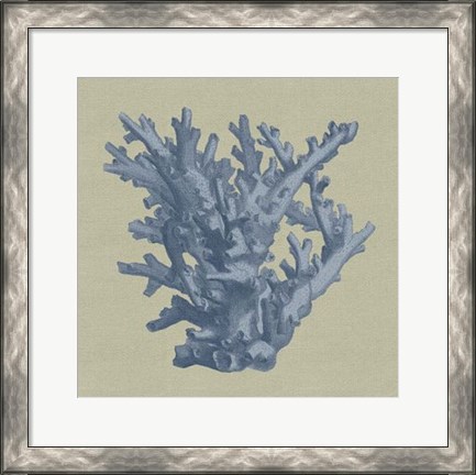 Framed Chambray Coral I Print