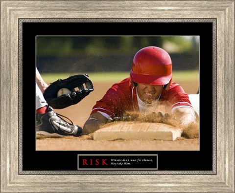 Framed Risk-Baseball Print