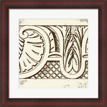 Framed Sepia Detail I Print