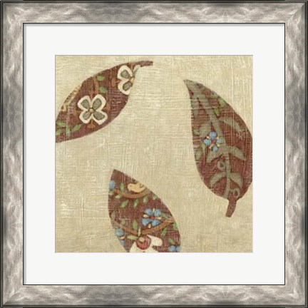 Framed Linen Leaves II Print