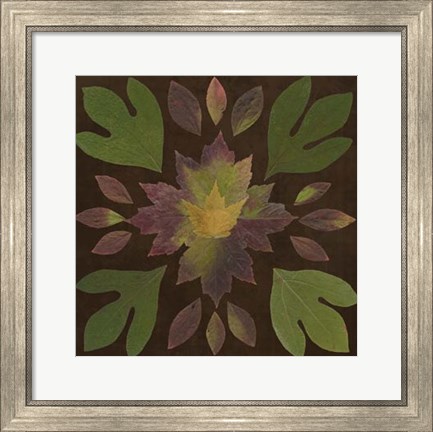 Framed Kaleidoscope Leaves I Print