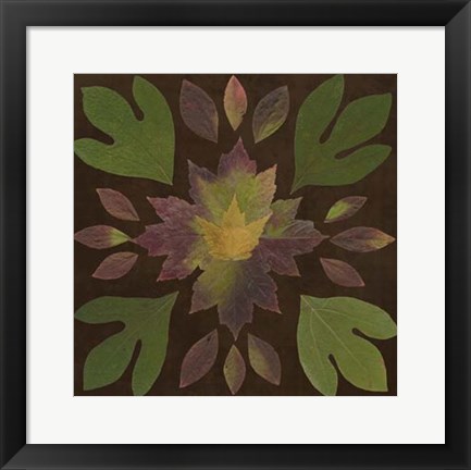 Framed Kaleidoscope Leaves I Print