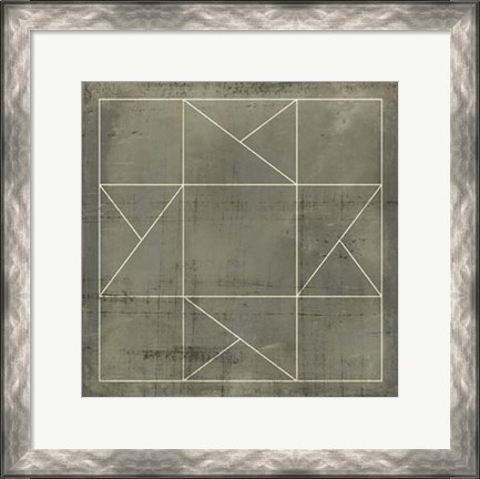 Framed Geometric Blueprint II Print
