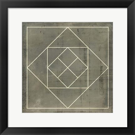 Framed Geometric Blueprint V Print