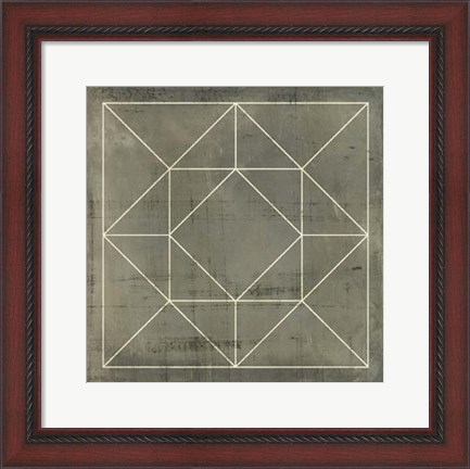 Framed Geometric Blueprint VIII Print