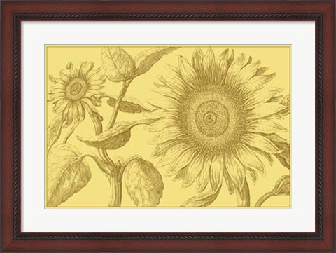 Framed Golden Sunflowers I Print