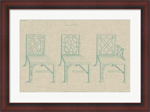 Framed Chinese Chippendale Chairs I Print