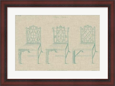 Framed Chinese Chippendale Chairs II Print