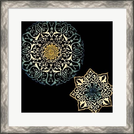 Framed Midnight Rosette IV Print