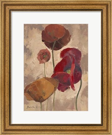 Framed Textured Poppies II Print