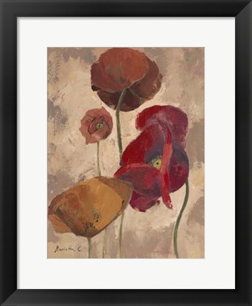 Framed Textured Poppies II Print