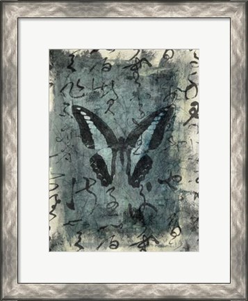 Framed Butterfly Calligraphy IV Print