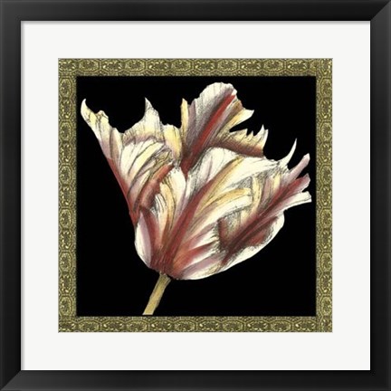 Framed Patterned Flowers V Print