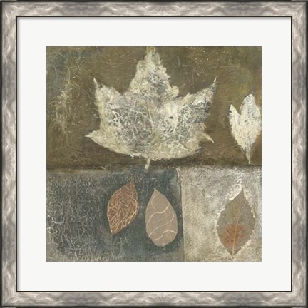 Framed Neutral Leaves I Print
