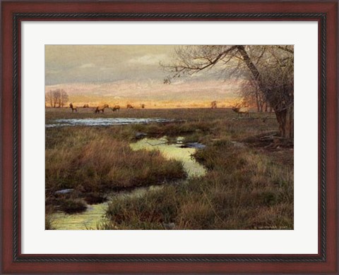 Framed Elk &amp; Creek Print