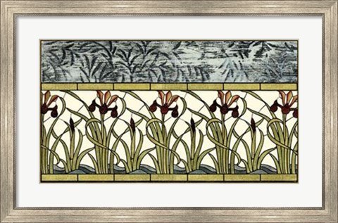Framed Stained Glass Flowers III Print