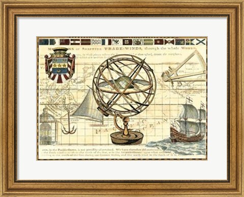 Framed Nautical Map I Print