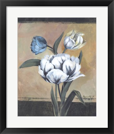Framed White Tulips I Print