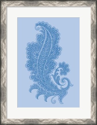 Framed Porcelain Blue Motif I Print