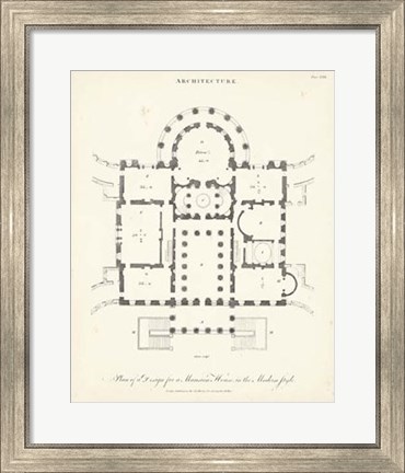 Framed Plan for a Mansion Print