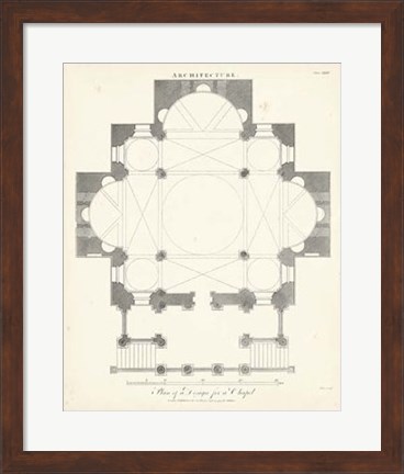 Framed Plan for a Chapel Print