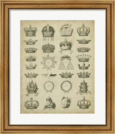 Framed Heraldic Crowns &amp; Coronets III Print