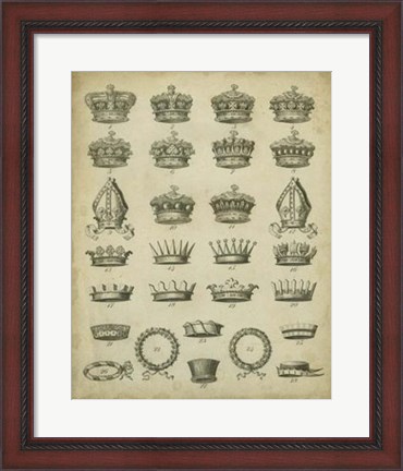 Framed Heraldic Crowns &amp; Coronets IV Print