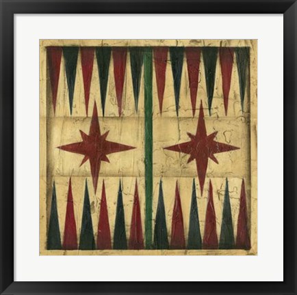 Framed Antique Backgammon Print