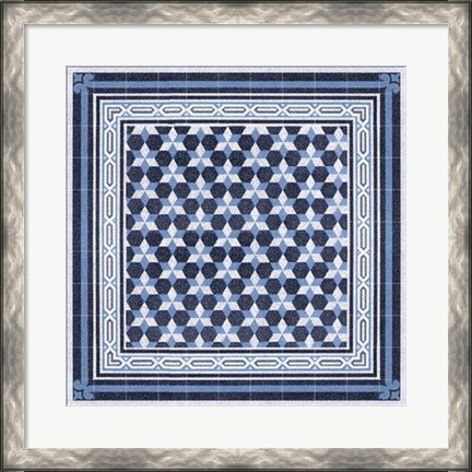 Framed Italian Mosaic in Blue III Print