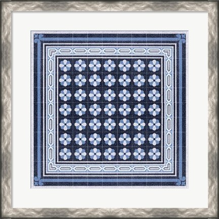 Framed Italian Mosaic in Blue IV Print